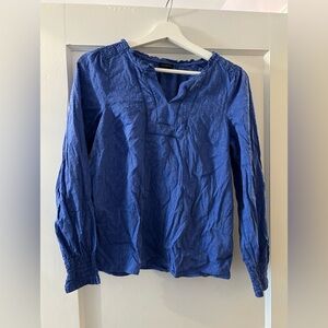 Talbots Women's Blue Long Sleeve cotton blend Top XS